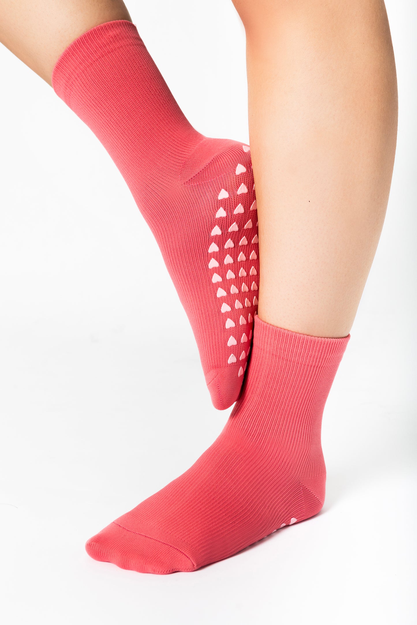 Compression Crew Socks with Non-Slip Grips (15-20mmHg)